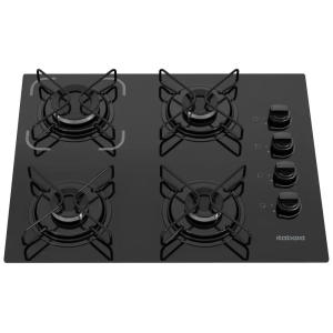 Cooktop 4 Bocas a Gás GLP Itatiaia Preto Essencial - Bivolt