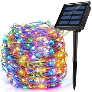 Luzes Solares Corda Impermeáveis 8 Modos Jardim