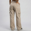 Imagem da oferta Calça Cargo Feminina Wide Leg Algodão Cintura Alta Y2k