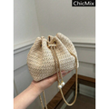 Imagem da oferta Bolsa Balde Transversal Mini com Cordão Vazado em Cor Sólida Bolsas Pequenas Bolsa de Praia