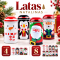 Imagem da oferta Latas Natalina Com Chapéu Papai Noel E Amigos Presente Criativo E Divertido Lembrancinha de Natal