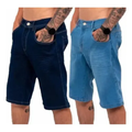 Imagem da oferta Kit 2 Bermudas Masculinas Jeans C\ Lycra Slim Fit