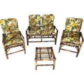 Imagem da oferta Cadeiras Bambu 4 Lugares Com Braços - Jogo Sofá Jardim