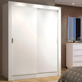 Imagem da oferta Guarda Roupa Solteiro 2 Portas Correr Branco 109409 Denver Madesa