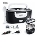 Imagem da oferta Marmita Elétrica Preta Bivolt Portátil Doméstica 110220v Veicular 1224v Lancheira 1.5l Com Divisórias Esquenta Rápido Refeições Práticas T