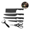 Imagem da oferta Faqueiro Chef 6 Peças Preto Cozinha Em Aço Inox Churrasco - NFDJ