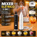 Imagem da oferta Mini Mixer Misturador De Bebidas Elétrico 2 Em 1 Portátil Recarregável Mexedor De Ovos Leite Whey Café Espuma Shake Drinks Capuccino Suco