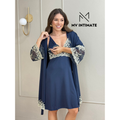 Imagem da oferta Kit Robe e Camisola Amamentação em Microfibra c Renda