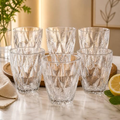 Imagem da oferta Jogo 6 Copos Vidro Diamond 300ml Vidro Grosso Resistente Copo Diamante Elegante para Água Suco e Drinks Alta Transparência e Brilho Premium