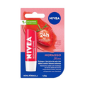 Imagem da oferta NIVEA Hidratante Labial Morango Shine 4,8g - Cuidado intensivo para seus lábios, hidratação prolongada, delicioso aroma de morango, pigmentos brilh
