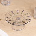 Imagem da oferta Prato com Pé Lavanda Hand Painting Cristal Wolff Prato para Doces Sobremesas Mesa Posta e Decoração Qualidade Jantar