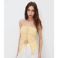 Imagem da oferta Blusa de Alcinha em Tule com Drapeado e Barra Assimétrica