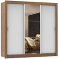 Imagem da oferta Guarda-roupa Casal Madesa Mônaco 3 Portas De Correr Com Espelho - Rusticbranco