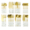 Imagem da oferta Jogo Talheres Faqueiro Aço Inox 24 Peças Cozinha Sem Suporte Branco
