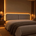 Imagem da oferta Cabeceira modular led organica cama box queen 160cm quarto linho cinza