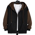 Imagem da oferta Blusa Moletom de Zíper Com Capuz e Bolso Canguru 2 Cores Estilo Casual Masculino Liso