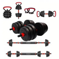 Imagem da oferta Barra Anilha Halter Kettlebell Kit Musculação Completo - 25kg