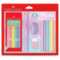 Imagem da oferta Kit Tons Pastel Faber-Castell KIT/PASTEL KIT de 20 Lápis de Cor + Canetinhas + Borracha + Apontador + Grafite