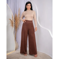 Imagem da oferta Calça Pantalona Feminino Cintura Alta Canelado Premium