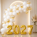 Imagem da oferta Kit Balão Bexiga Ano Novo 2027 Metalizado Branco