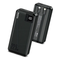 Imagem da oferta Power Bank Basike 20000mAh Preto Carga Rápida 22.5W para iPhone e Samsung Com Cabos Embutidos e Display