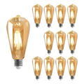 Imagem da oferta Kit 12 Lâmpada Filamento Led St64 Decorativa Retrô Vintage Âmbar Cor Da Luz Branco-quen