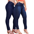Imagem da oferta Kit 2 Calças Jeans Feminina Cintura Alta Com Lycra Elastano