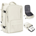 Imagem da oferta Mochila coowoz de viagem esportiva unissex bagagem de cabine aprovada por companhias aéreas para notebook A- Bege