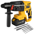 Imagem da oferta Martelete Perfurador Rompedor a Bateria 21V Vollekz VK-RH21 com 2 Baterias 4Ah SDS-Plus 1400W 4800 BPM Capacidade 26mm com Brocas Ponteiro e Talhadeir