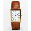 Imagem da oferta Relógio Masculino Quadrado Rose Gold Couro Croco Marrom