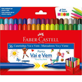 Imagem da oferta Canetinha Hidrográfica, Faber-Castell, 15.0136VVZF, Vai E Vem, 36 Cores Neon, Cor: Multicor