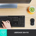 Imagem da oferta Combo Teclado e Mouse sem fio Logitech MK270 com Teclas de Mídia de Fácil Acesso Conexão USB Pilhas Inclusas e Layout