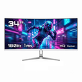 Imagem da oferta Monitor Gamer HQ 34" Branco Curvo 1ms 180Hz UltraWide (QHD) - 3440x1440 AMD FreeSync HDMI DP HQW34C180