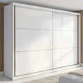 Imagem da oferta Guarda-roupa Casal MDF 2 Portas Corrediças 6 Gavetas Branco