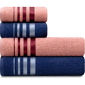 Imagem da oferta Jogo Toalhas De Algodão 4 Peças Banho E Rosto Karsten