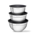 Imagem da oferta Conjunto de 3 Bowls Bumper em Inox com Tampa Hermética Kit Tigelas Multiuso Cozinha - Bumper Magazine