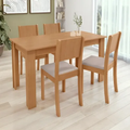 Imagem da oferta Conjunto Sala De Jantar Com 4 Cadeiras Grupo Lopas Easy Line Cor Amêndoa