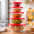 Imagem da oferta Kit 5 Tigelas Vidro Redondas com Tampas