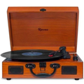 Imagem da oferta Toca Discos Raveo Vitrola Sonetto Wood Bluetooth USB Marrom - 90-08226