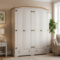 Imagem da oferta Guarda-Roupa Casal 4 Portas 2 Gavetas Smile Móveis Serpil BegeCremeCarvalho
