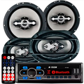 Imagem da oferta Kit Som Automotivo Bluetooth Auto Falante Leson 6 + 6x9 340w