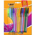 Imagem da oferta Canetas Coloridas Bic Cristal Fashion 12 Cores Vibrantes Ponta Esferográfica Média de 1.2mm Escrita Suave e Cores Vibrantes