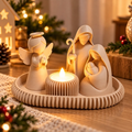 Imagem da oferta Presépio de Natal Minimalista Decorativo c Bandeja e Vela LED