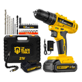 Imagem da oferta Parafusadeira Furadeira De Impacto A Bateria 21V 3/8” Bivolt 1400 Rpm Com Acessórios E Maleta TB-21PZW The Black Tools