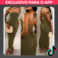 Imagem da oferta Vestido Midi Tricot Modal Premium Trançado nas Costas - Festa e Praia