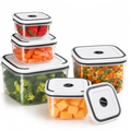 Imagem da oferta Kit 5 Potes Herméticos Transparentes Plástico Tampa Vedante Livre De Bpa Empilháveis 360ml A 2300ml Para Freezer E Micro-ondas