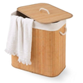 Imagem da oferta Cesto De Roupa Bambu 60L Com Tampa E Forro - Bambu Natural ou Cinza