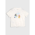 Imagem da oferta Camiseta Infantil Manga Curta Mango Kids Estampa Bluey e Frutas Branca
