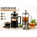 Imagem da oferta Cafeteira Prensa Francesa de Vidro 350ML Cremeira Inox Com Tampa Preta Prata