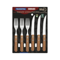 Imagem da oferta Jogo De Talheres Para Churrasco Dynamic Sortidos Com Laminas De Aco Inox E Cabos De Madeira - 12 Peças
